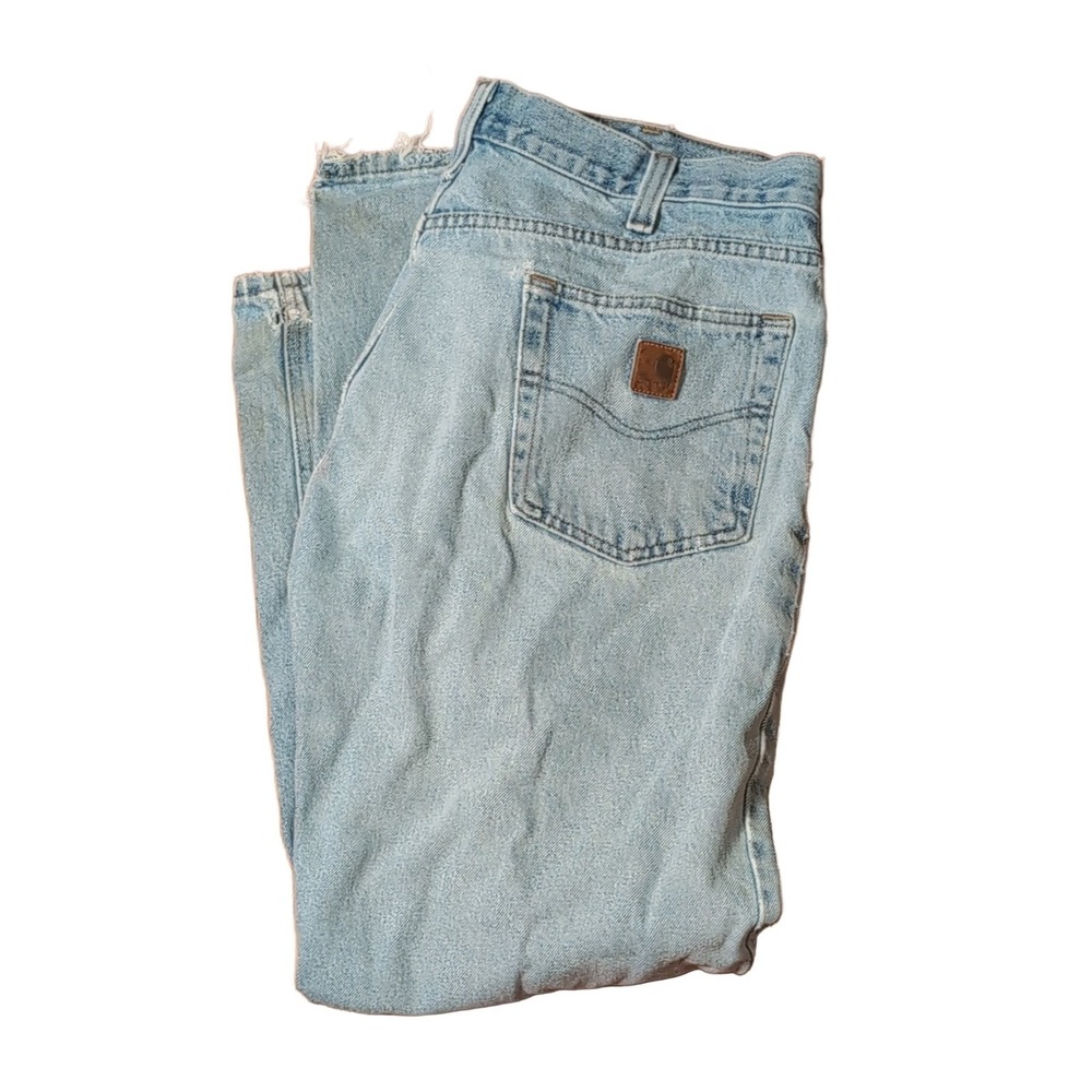 Carhartt‎ B460 LVD Light Wash Denim Jeans Men's 38x30 Relaxed Straight Blue